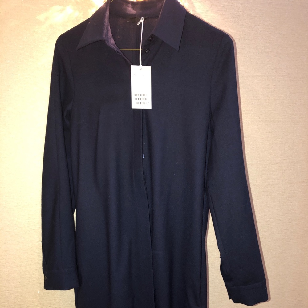 NWT COS navy midi shirt dress